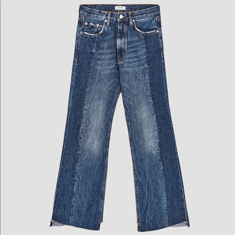 Zara The Real Slim Flare Jeans in Samurai Blue